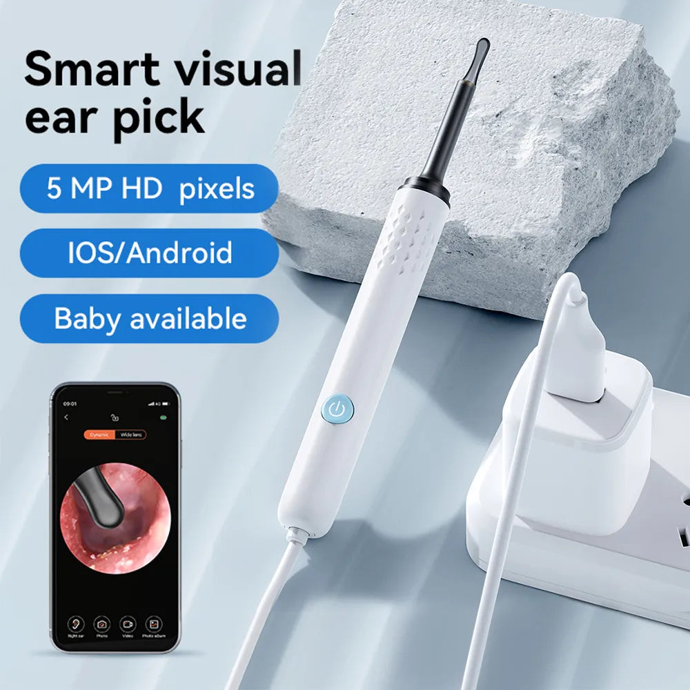 Smart Earwax Removal Kit with HD Camera & WiFi (7-Piece Set, 6 LED, iOS/Android Compatible)
