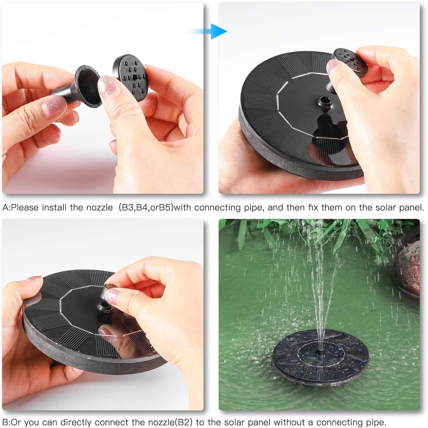 Solar Power Floating Water Fountain