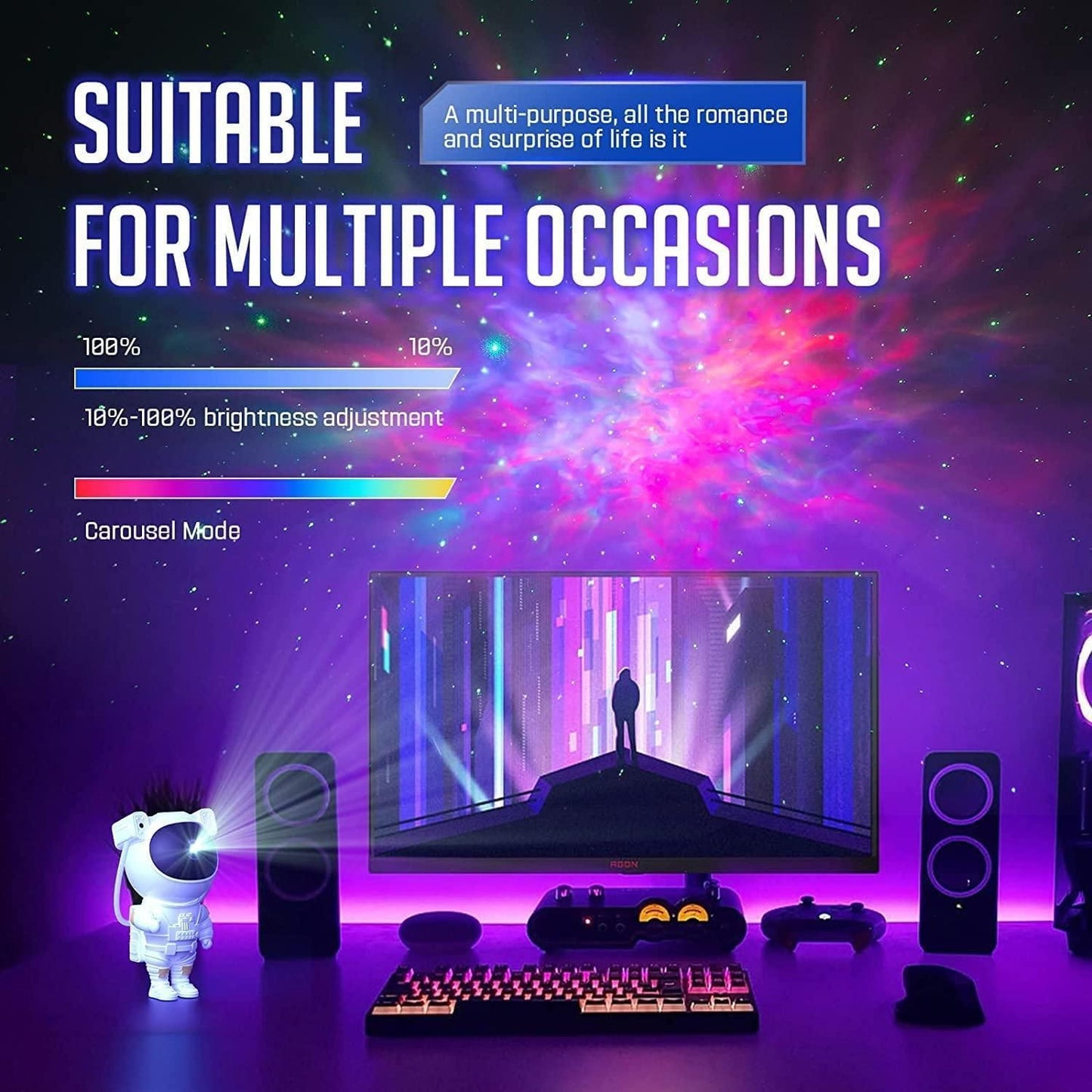 Galaxy Astronaut Projector With Remote
