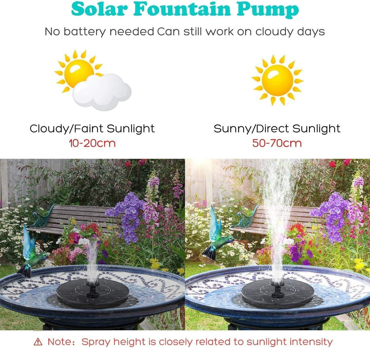 Solar Power Floating Water Fountain